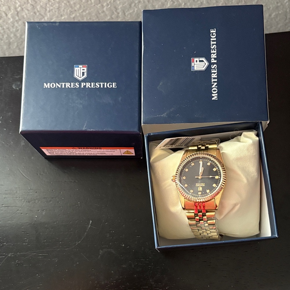 Gold and Blue Men's Watch